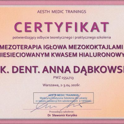 certyfikaty AD 2016-04 02-03 mezoterapia